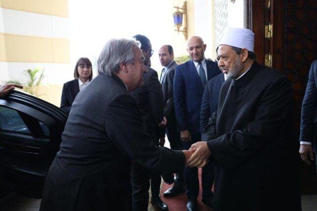 الأمين العام للأمم المتحدة ‏يشيد بجهود شيخ الأزهر في تعزيز السلام والحوار بين ‏الأديان