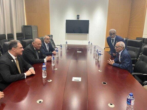 وزير الخارجية يلتقي نظيره السوداني على هامش مؤتمر القمة الإسلامي