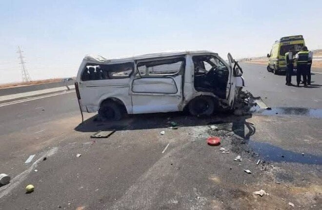 حادث انقلاب ميكروباص بالبحيرة: 5 ضحايا بين مصاب ومتوفى