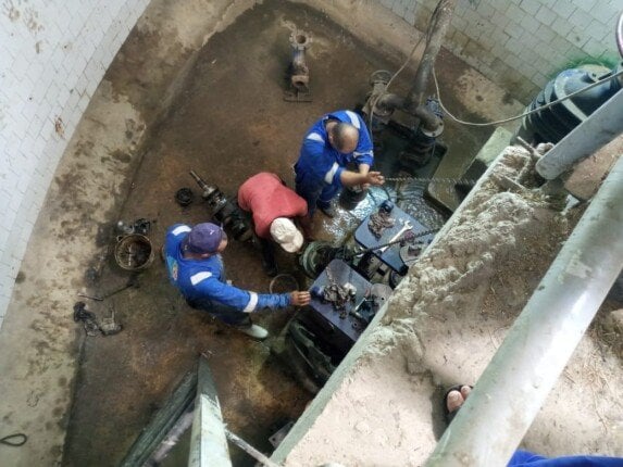 إصلاح شامل لطلمبات سحب الروبة في محطة فايد الكبرى