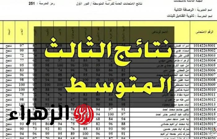 اكتشف نتائج الثالث المتوسط للدور الثاني 2025 في العراق بالرقم الامتحاني عبر الموقع الرسمي لوزارة التربية والتعليم
